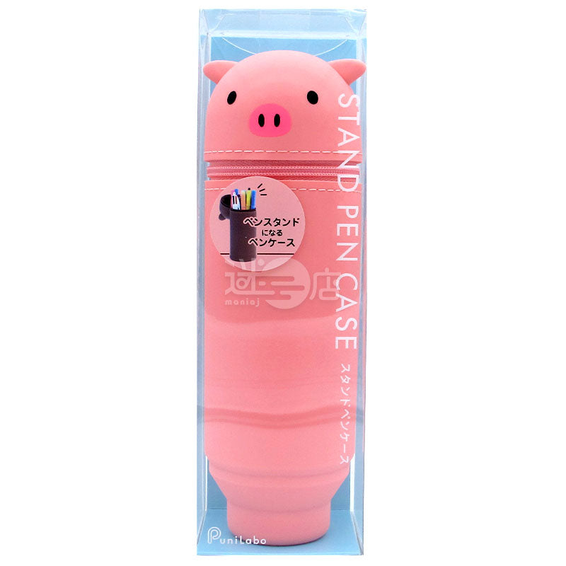 PuniLabo healing upright dual-purpose pencil case &amp; pen holder with cute piggy shape